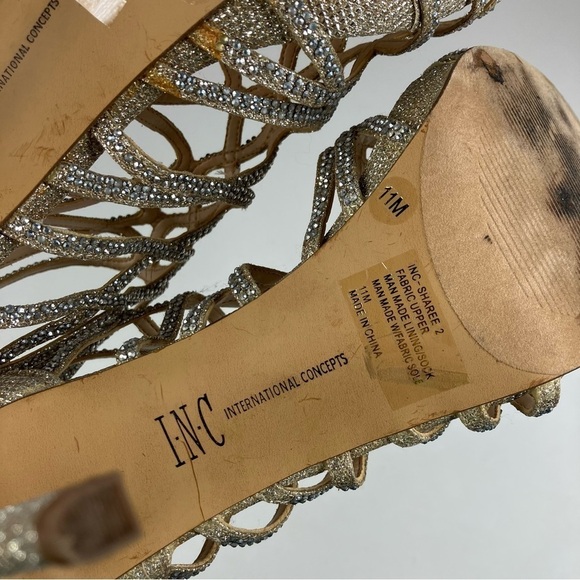 INC International Concepts Sparkly Silver Heels Size 11 - Picture 8 of 8